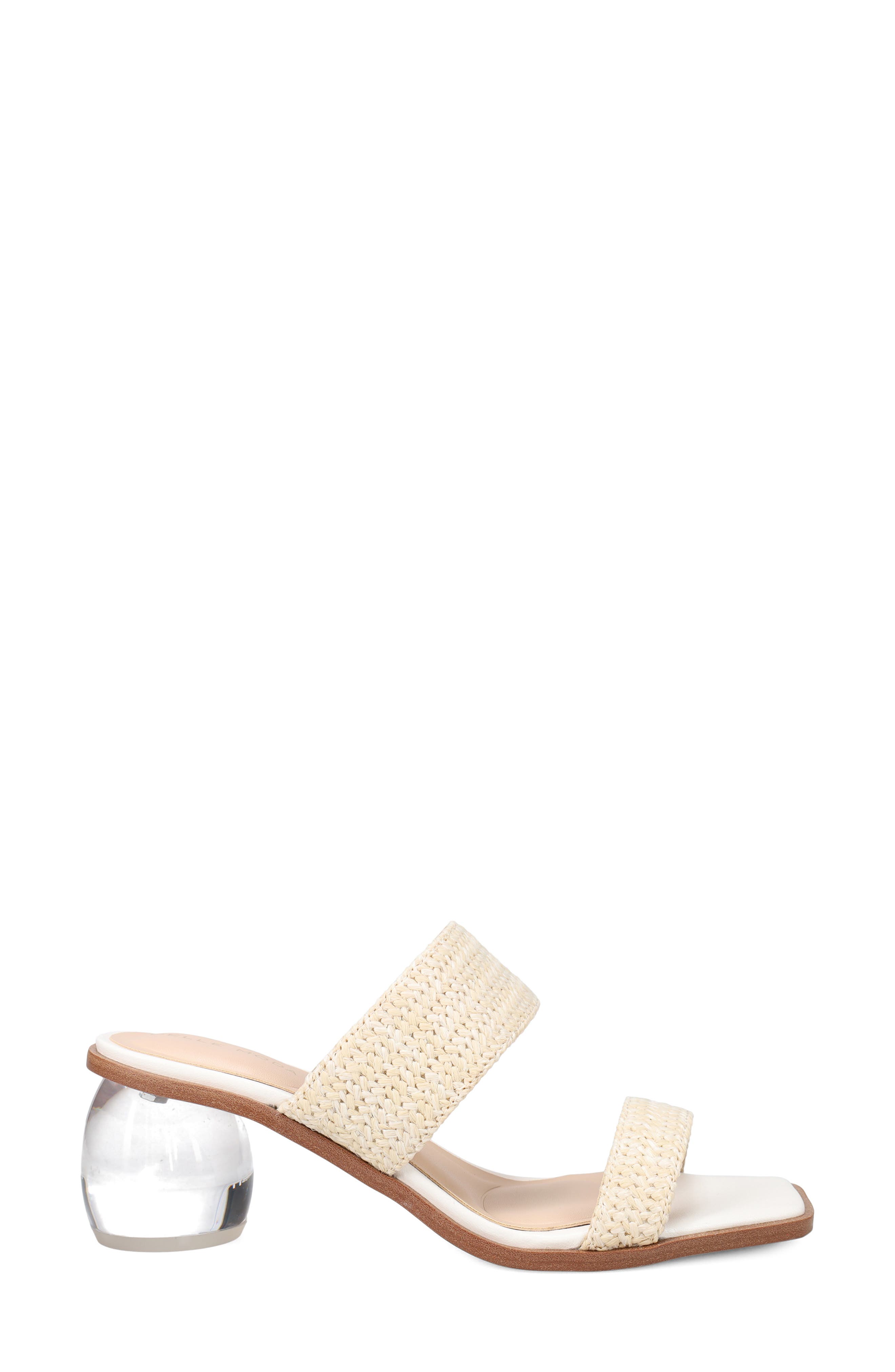 Pelle Moda Lela Raffia Slide Sandal, Alternate, color, White Raffia