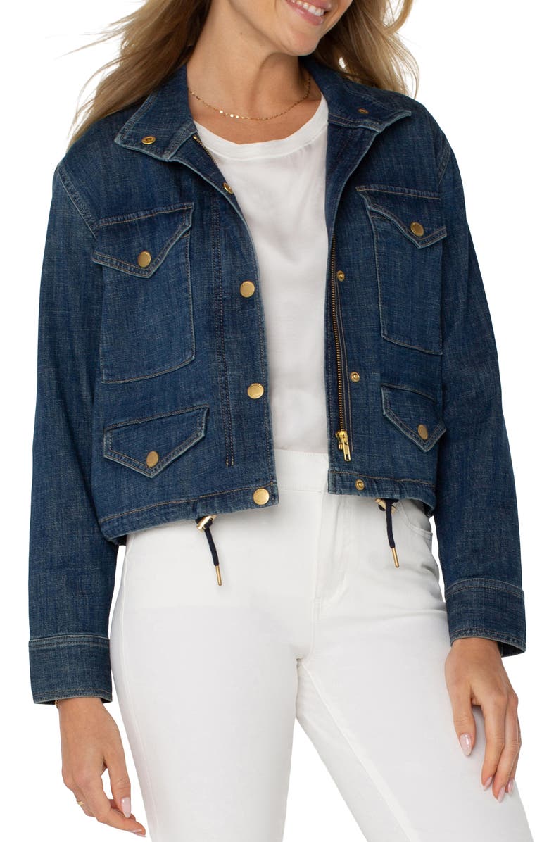 Liverpool Los Angeles Denim Crop Jacket, Main, color, 