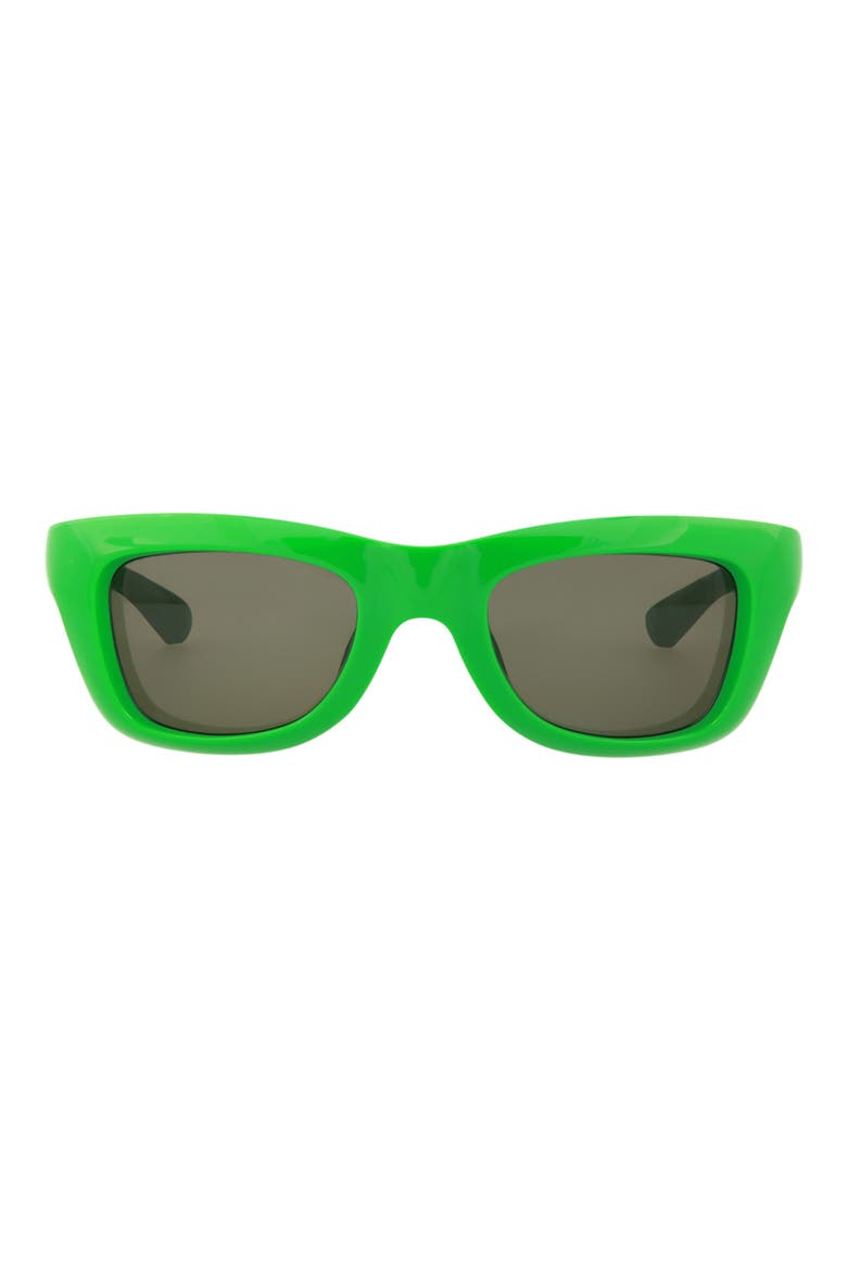 49mm Rectangular Sunglasses, Main, color, GREEN GREEN GREEN