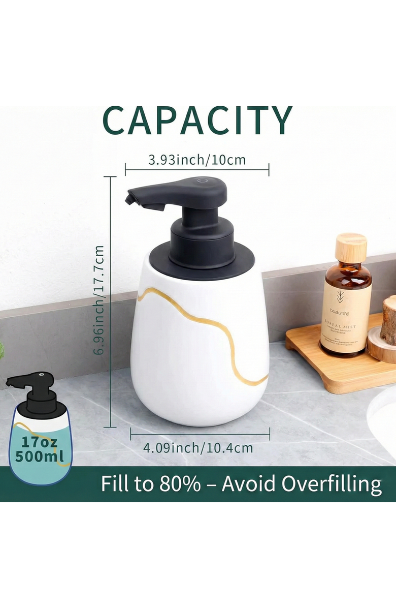 Bosilunlife Nordic Garden Automatic Liquid Soap Dispenser, Alternate, color, White