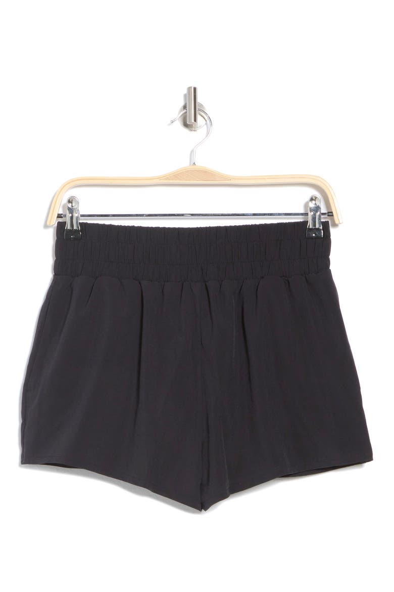 Interval High Waist Flowy Shorts, Alternate, color, BLACK