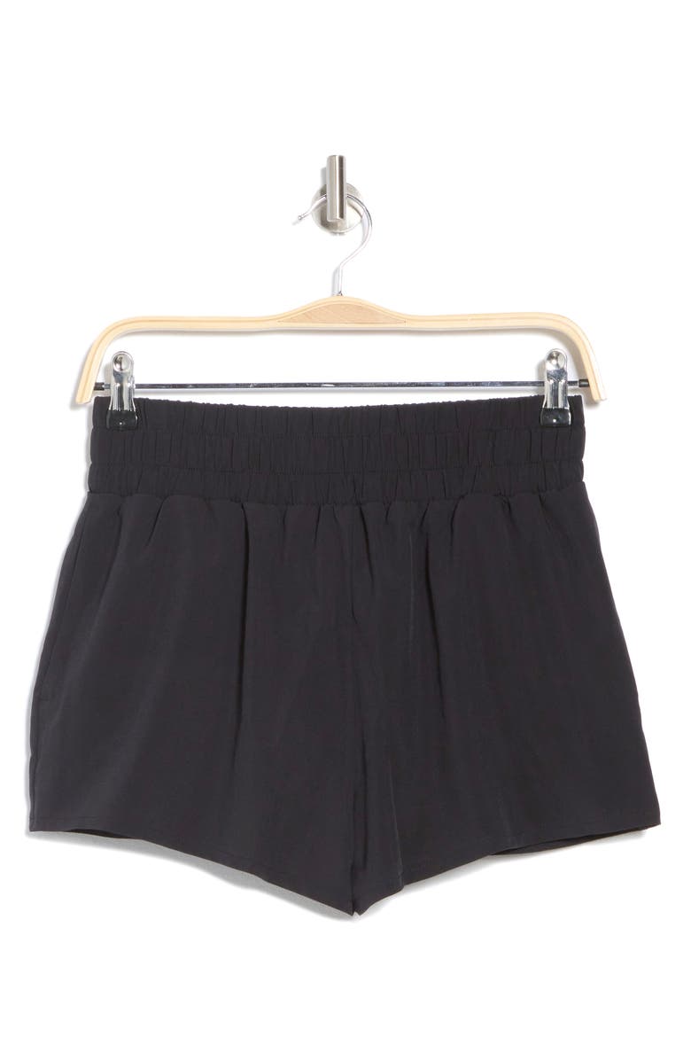 Z by Zella Interval High Waist Flowy Shorts, Alternate, color, Black