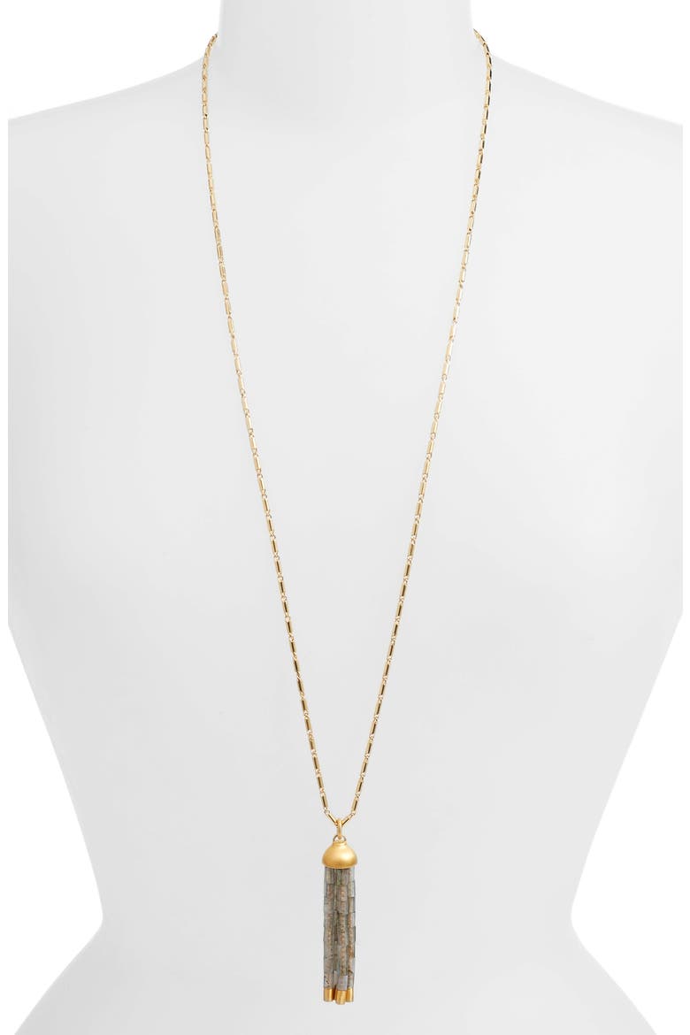 Beaded Tassel Necklace (Nordstrom Exclusive), Main, color, GOLD/LABRADORITE