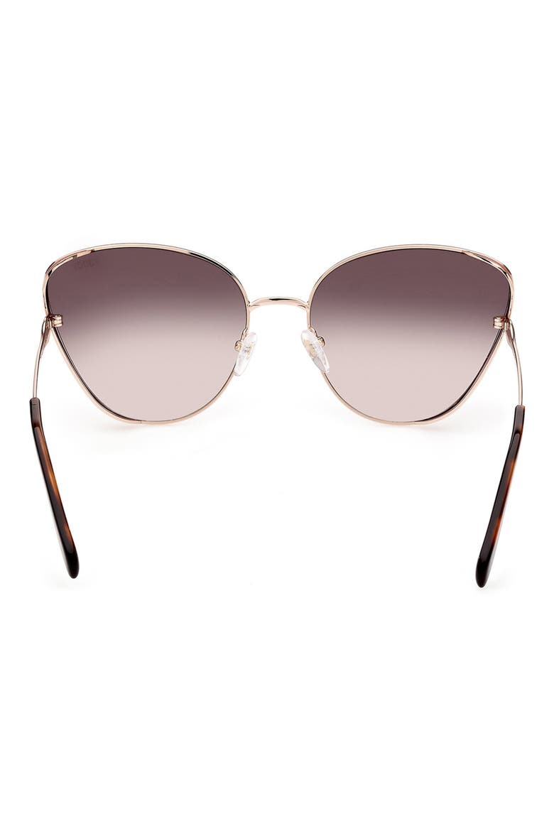 61mm Cat Eye Gradient Lens Sunglasses, Alternate, color, ROSE GOLD/ GRADIENT SMOKE