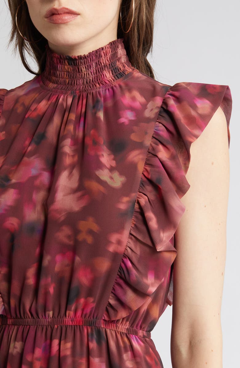 Steve Madden Anna Floral Mock Neck Midi Dress, Alternate, color,