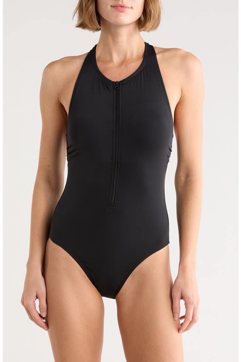 Maria Sporty One-Piece Swimsuit, Main, color, BLACK
