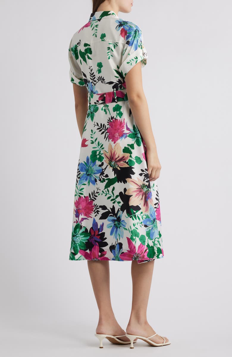 Tahari ASL Floral Midi Shirtdress, Alternate, color,