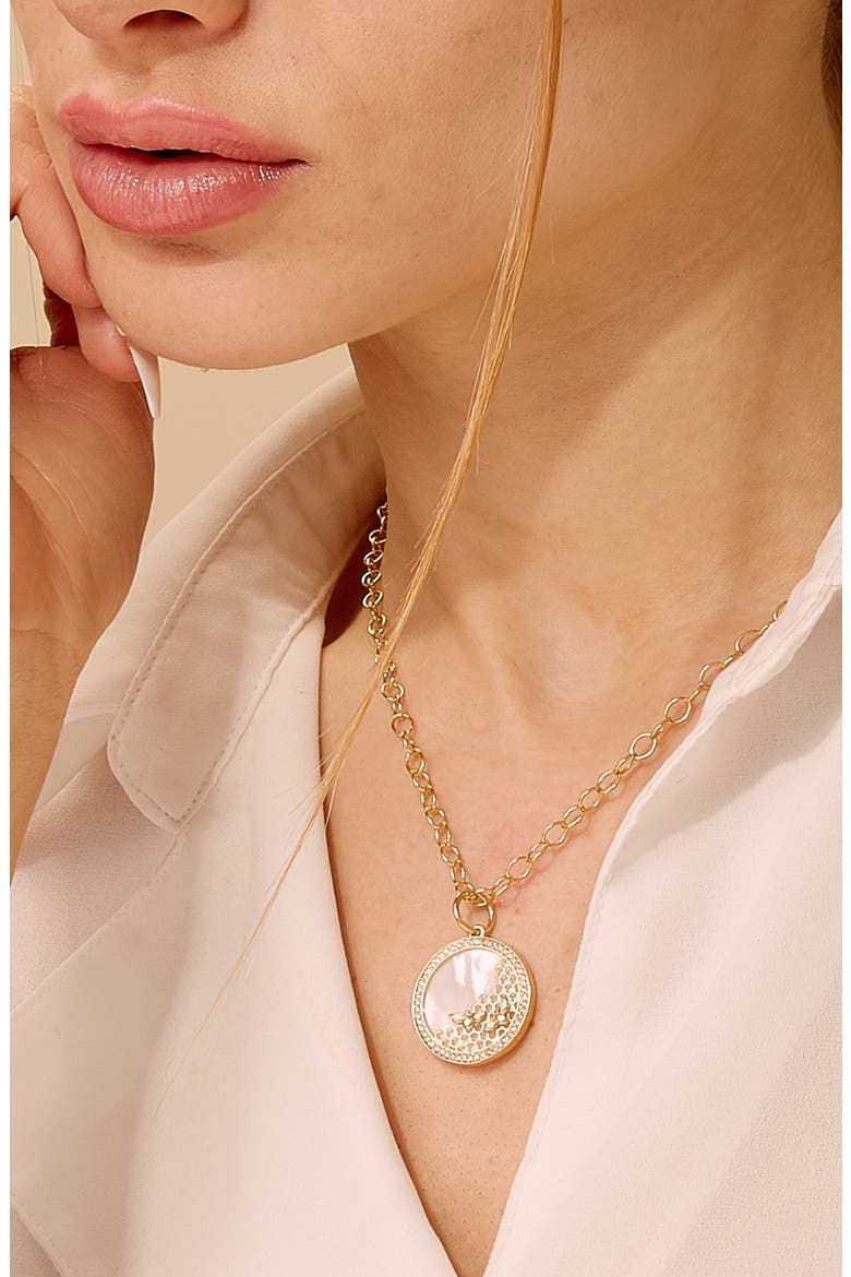 Bee Hive Charm, Alternate, color, Mother of Pearl