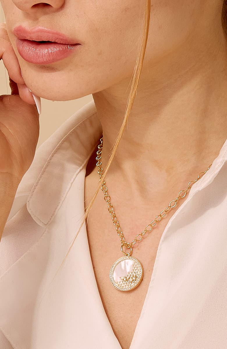 SYNA Bee Hive Charm, Alternate, color, Mother Of Pearl