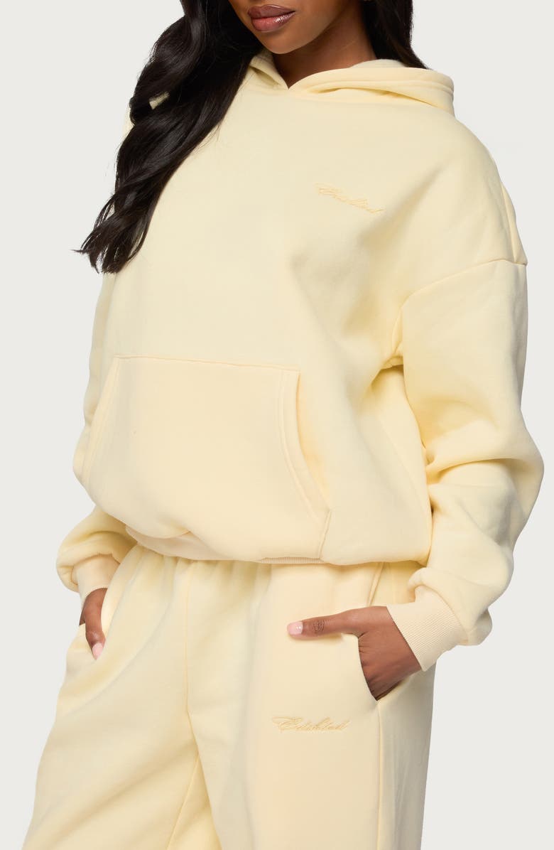 EDIKTED Basic Girl Oversize Hoodie, Alternate, color, Yellow
