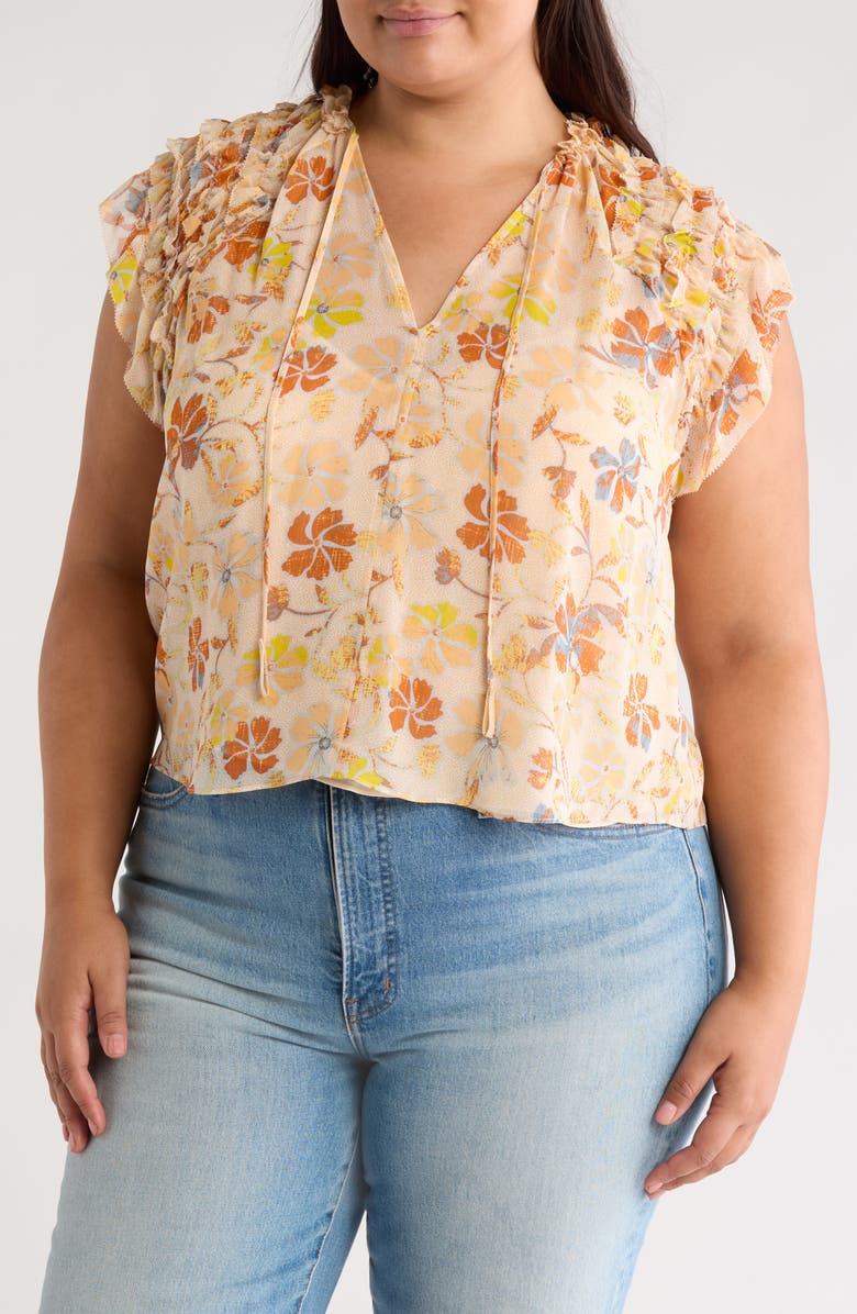 Joie Tezza Silk Top, Main, color, Apricot Buff Multi