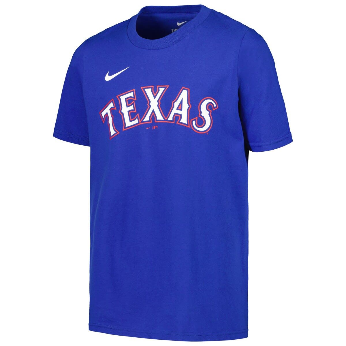 Nike Youth Nike Leody Taveras Royal Texas Rangers Name & Number T-Shirt ...