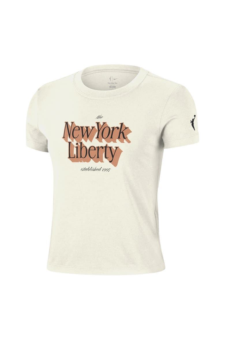 Women's Nike  Cream New York Liberty Chill Tri-Blend Mod Cropped T-Shirt, Main, color, Cream