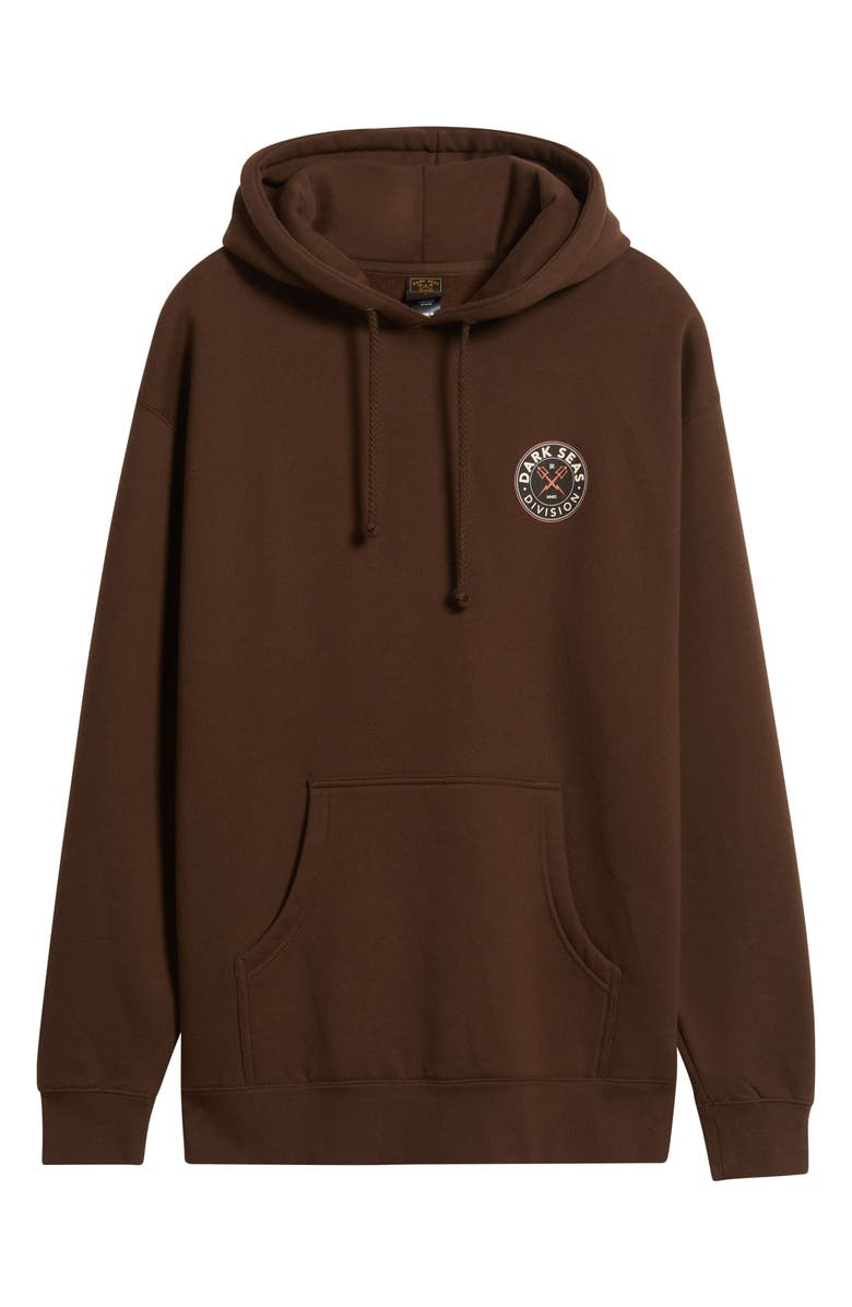 DARK SEAS Time Teller Logo Graphic Fleece Hoodie, Alternate, color, Brown