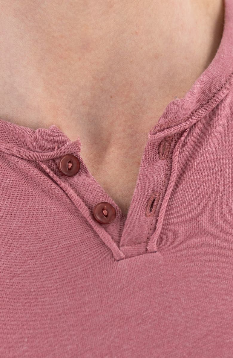 Devil-Dog Dungarees Burnout Henley, Alternate, color, Whitered Rose