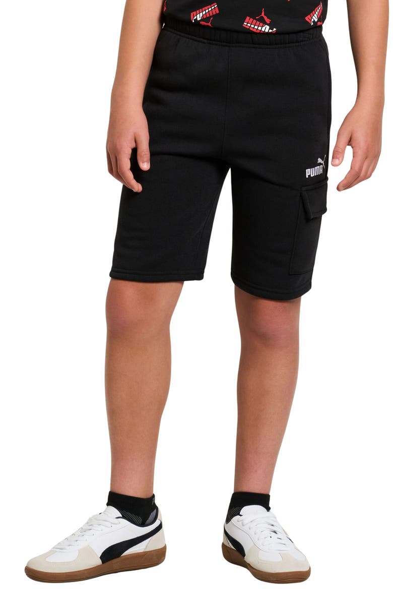 PUMA Kids' Fleece Cargo Shorts, Alternate, color, Black