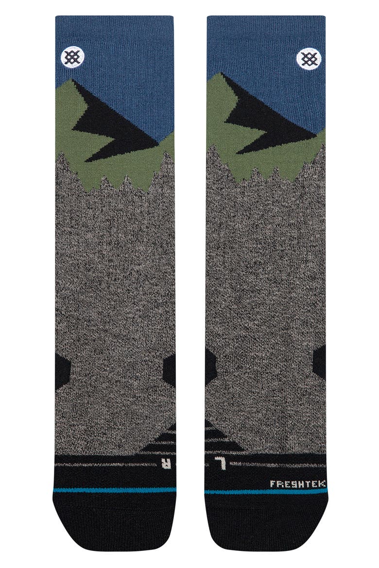 South Face Hike Crew Socks, Alternate, color, BLACK HEATHER