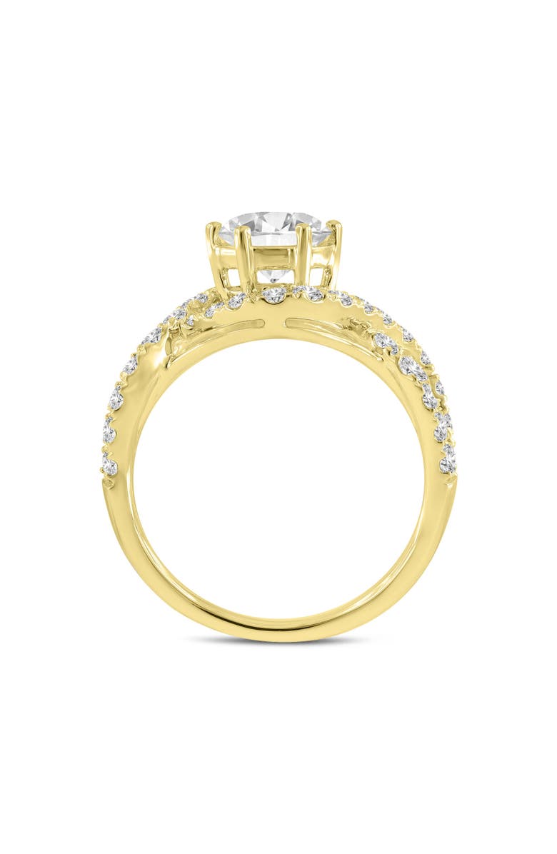 LuvMyJewelry Ondine 14K Yellow Gold Round Cut Lab Grown Diamond Spiral Halo Engagement Ring - 2.0 Ct, Alternate, color, 14K Yellow Gold