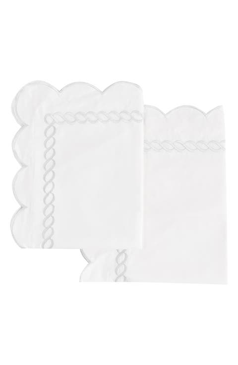 Set of 2 Scallop Rope Euro Shams