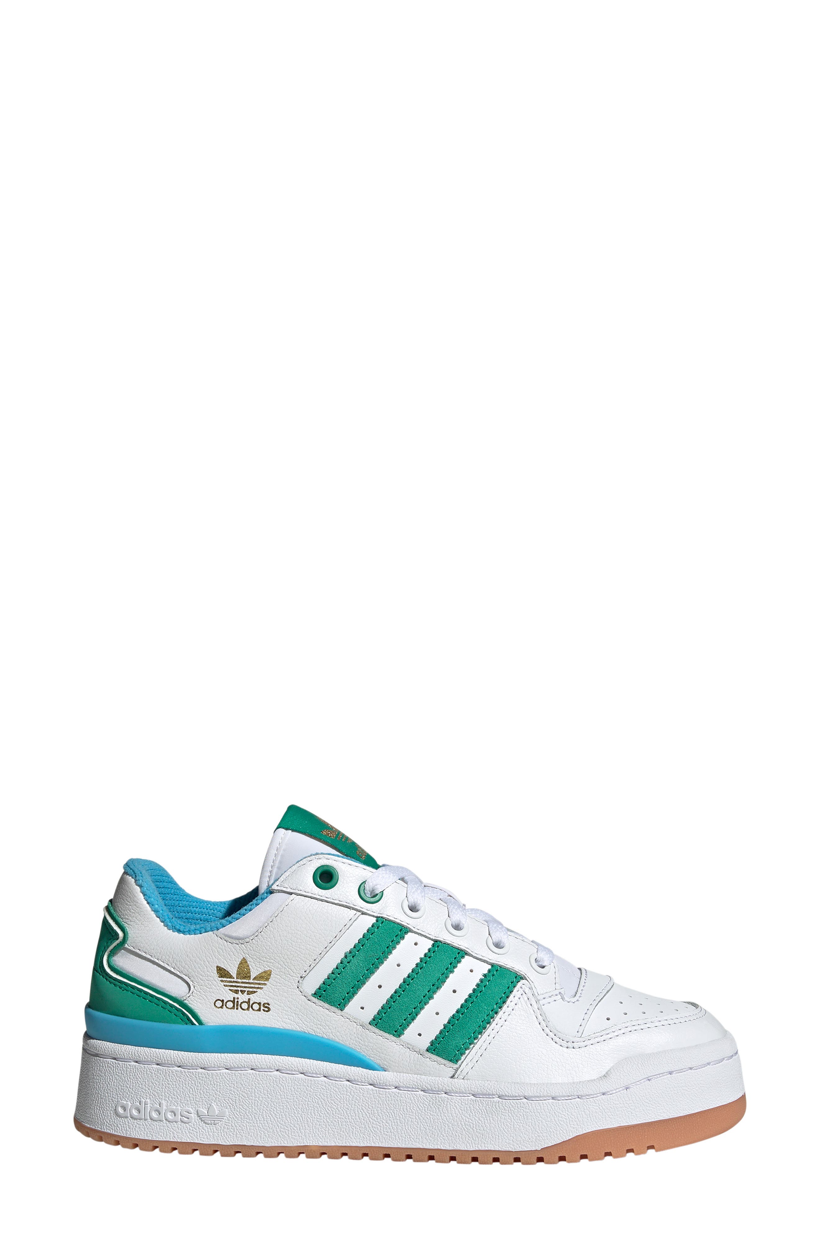 adidas Forum Bold Basketball Sneaker, Alternate, color, White/ Court Green/ Sky Rush