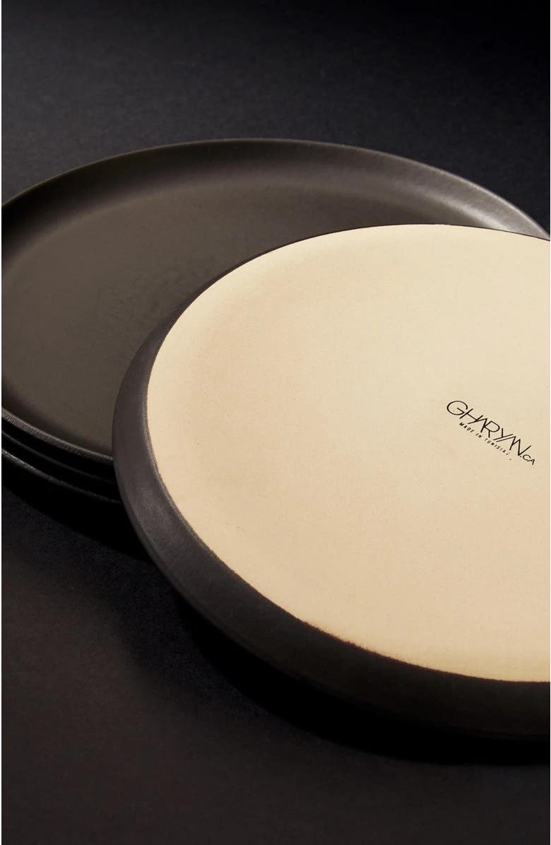 Gharyan Stoneware Tunisian Side Plates Set of 4, Alternate, color, Black