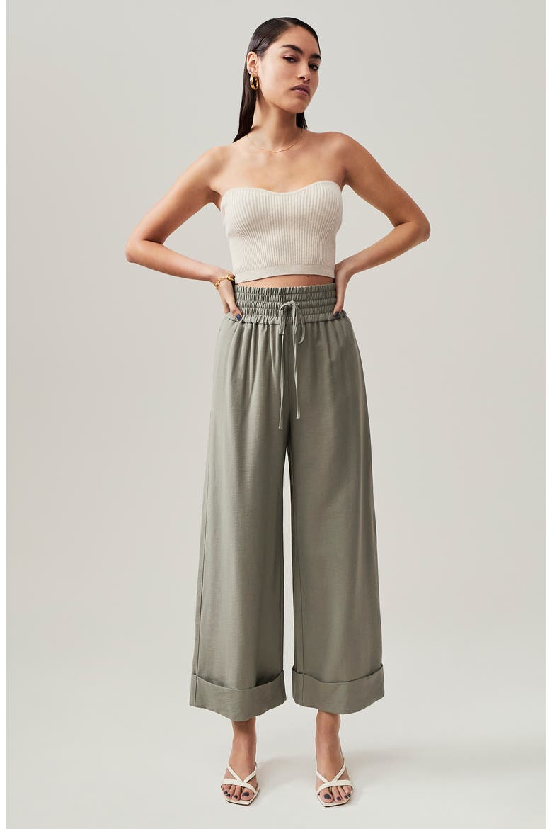 Wide Leg Pants, Alternate, color, GREEN VETIVER