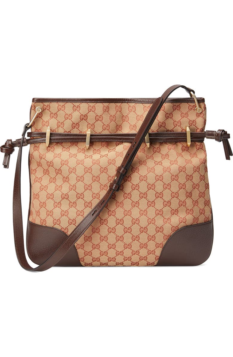 Gucci Large 1955 Horsebit GG Original Canvas Messenger Bag, Alternate, color,