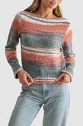 All in Favor Striped Boat Neck Sweater