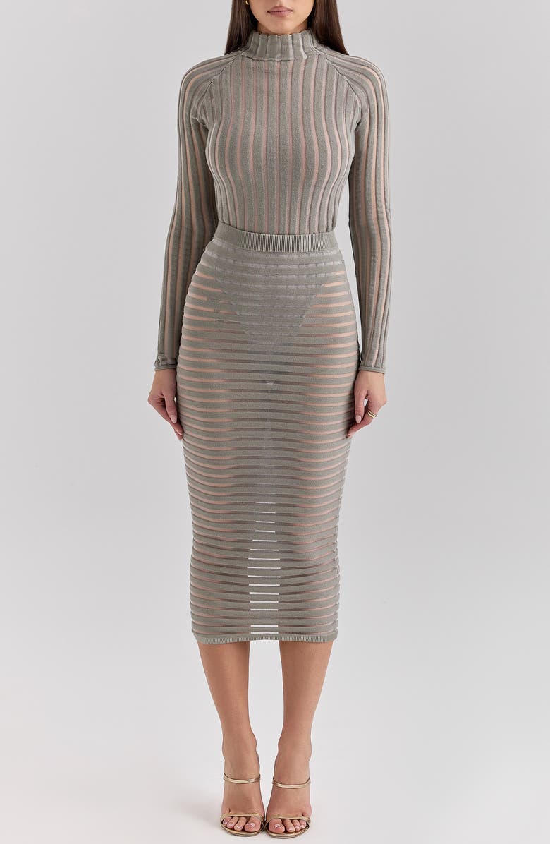 HOUSE OF CB Rowena Rib Bodysuit, Main, color, London Fog