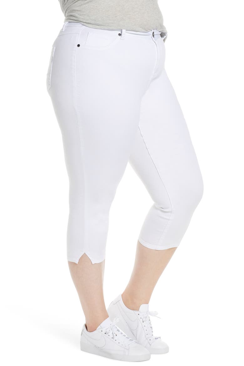 Slit Hem Super Crop Jeggings, Alternate, color, WHITE