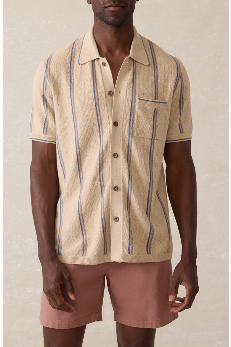 Stripe Short Sleeve Cardigan, Main, color, SUMMIT CREEK STRIPE