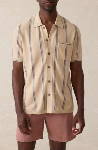 Faherty Stripe Short Sleeve Cardigan