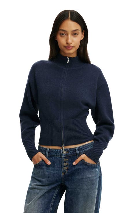 Women's Lotus Cinched Zip Knit