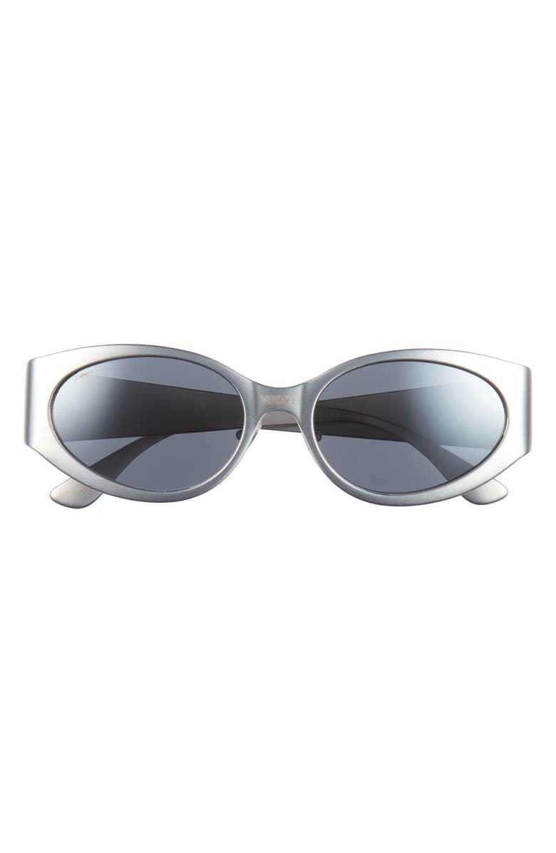 Versace 56mm Oval Sunglasses, Main, color, Matte Silver