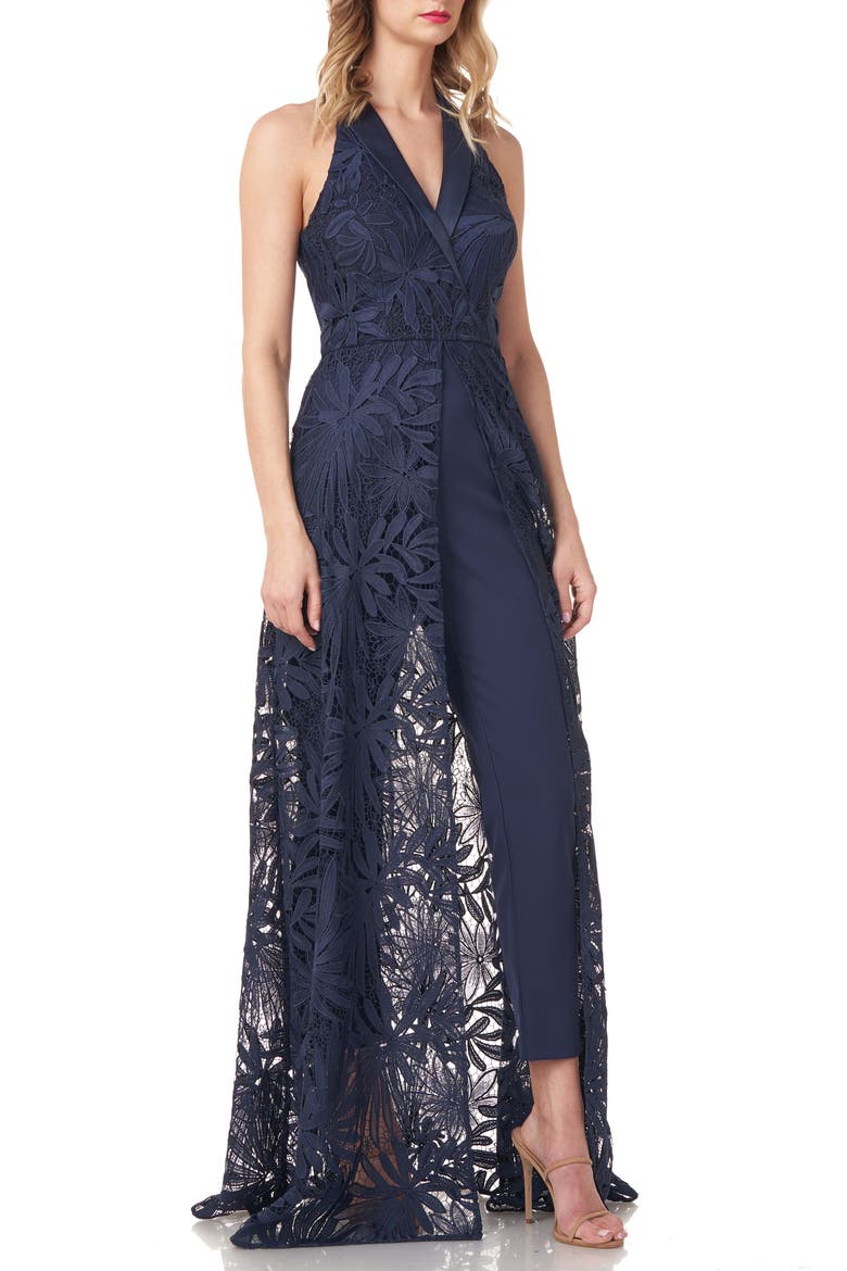 Lace Maxi Romper, Alternate, color, MIDNIGHT