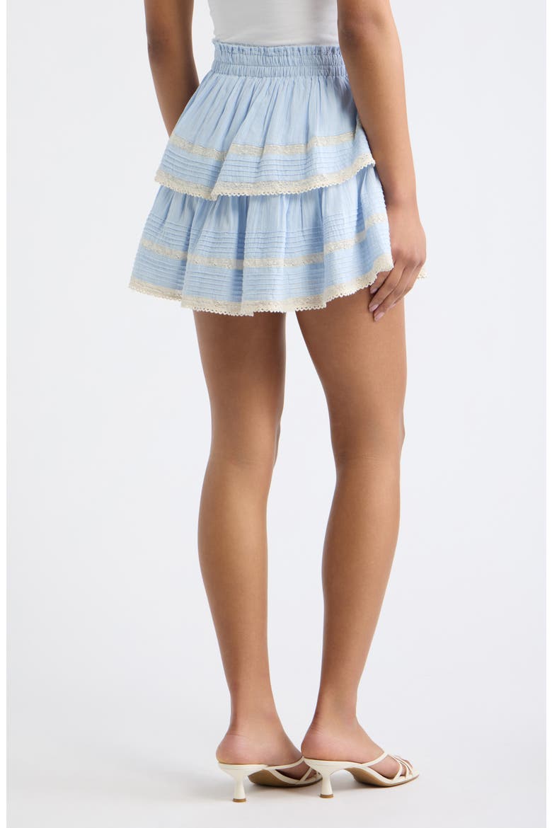 Tiered Ruffle Cotton Miniskirt, Alternate, color, CHAMBRAY SKY