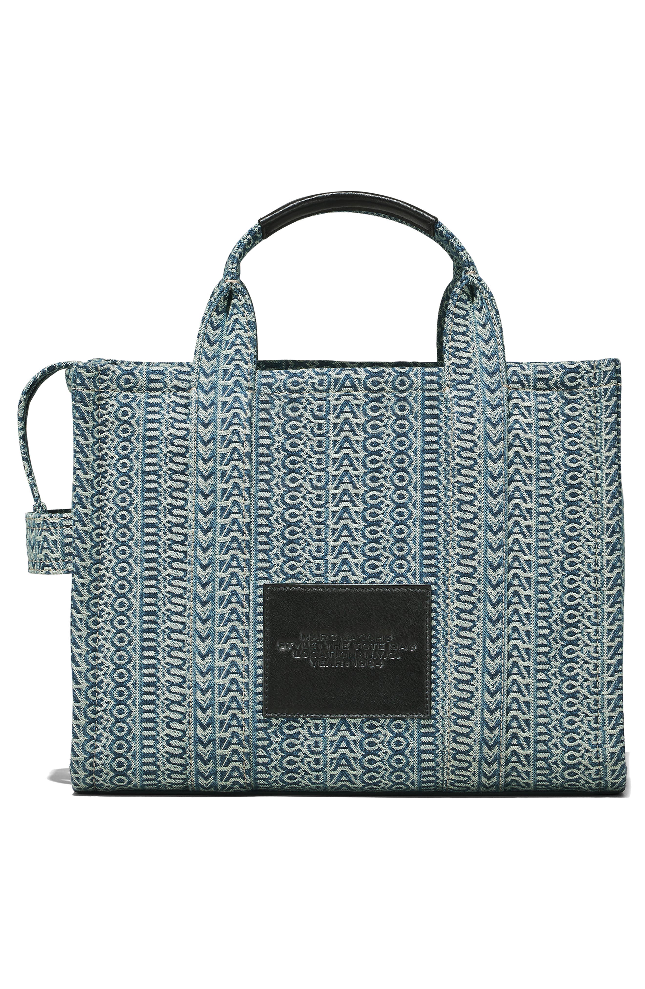 Marc Jacobs The Washed Monogram Denim Medium Tote Bag, Alternate, color, 
