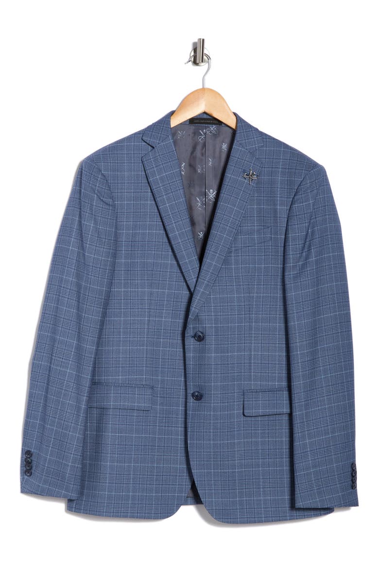 Plaid Two-Button Sport Coat, Alternate, color, BLUE