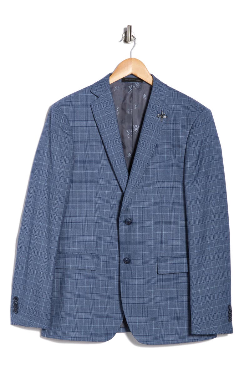 John Varvatos Star USA Plaid Two-Button Sport Coat, Alternate, color, Blue