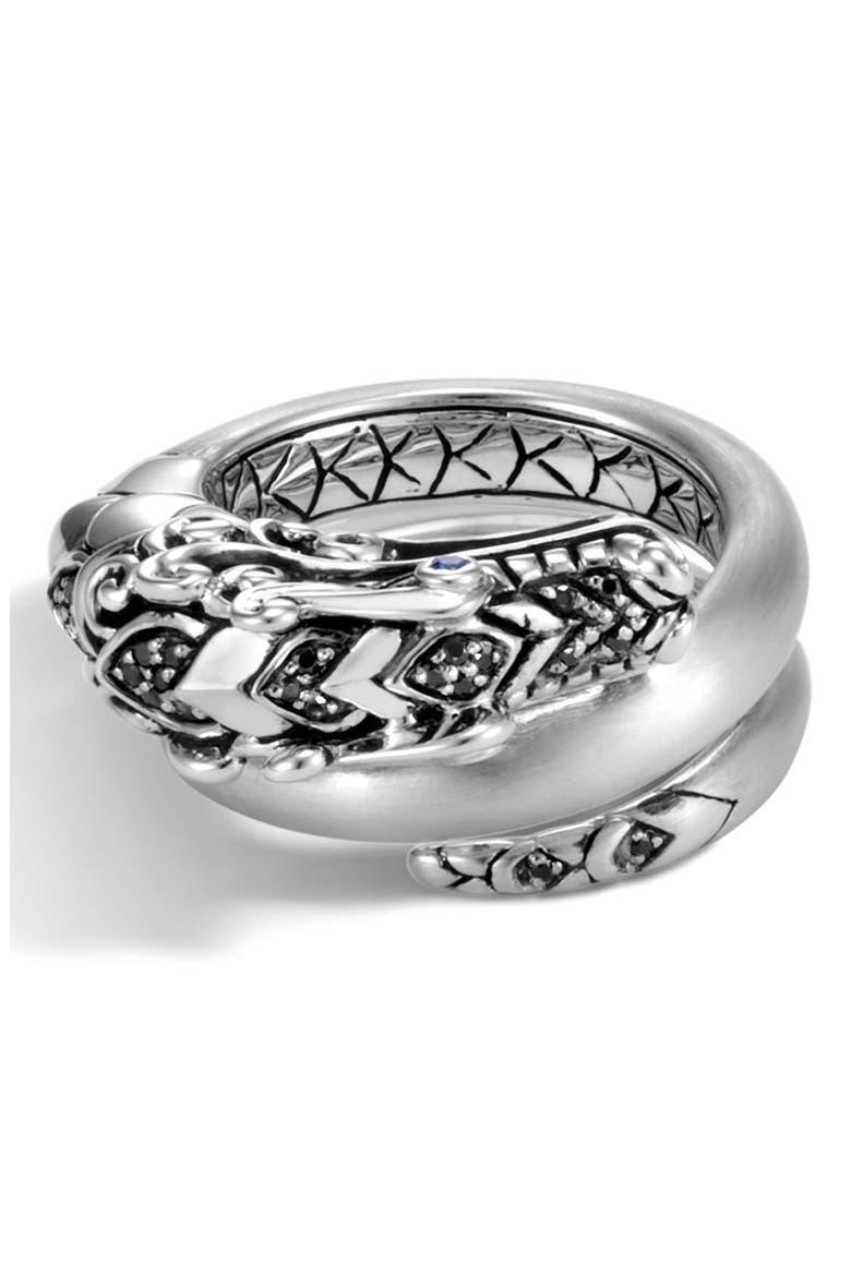 Legends Naga Brushed Coil Ring, Alternate, color, BLACK SPINEL/ BLUE SAPPHIRE