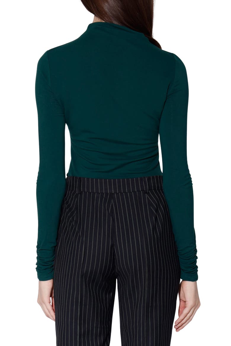 Celia Ruched Long Sleeve Top, Alternate, color, HUNTER