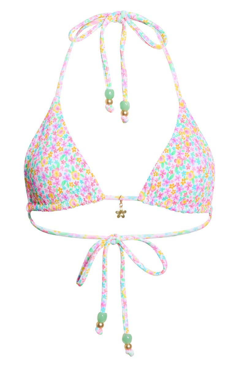 Kulani Kinis Beaded Rib Triangle Bikini Top, Alternate, color, Field Trip