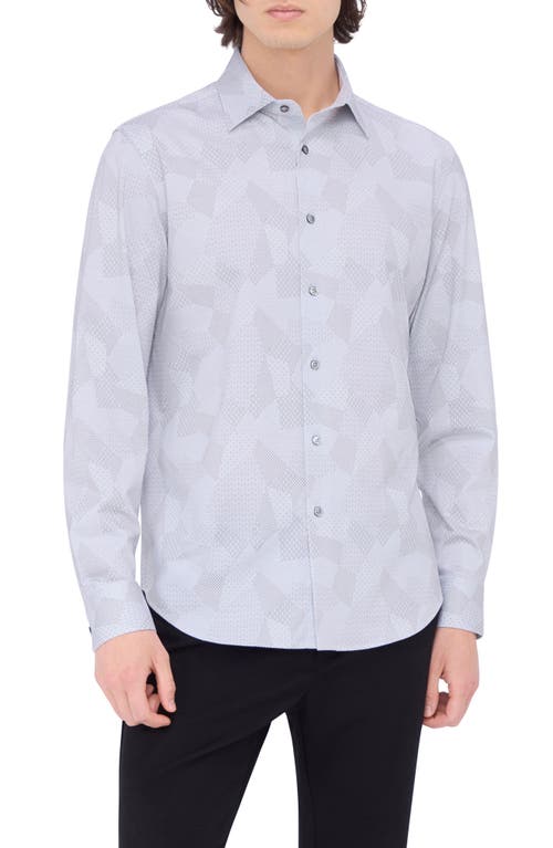 Bugatchi Jimmy OoohCotton® Patchwork Print Button-Up Shirt in Zinc 