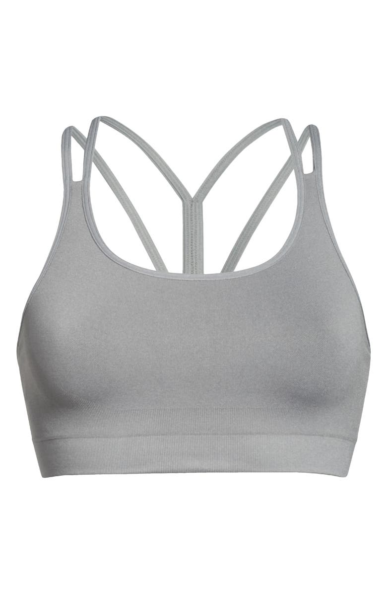 Zella Seamless Strappy Sports Bra, Alternate, color, Grey December