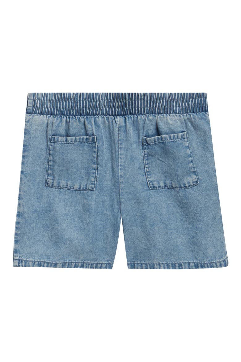 Kids' Beach Short Sleeve Button-Up Shirt & Chambray Shorts Set, Alternate, color, NAVY STRIPE