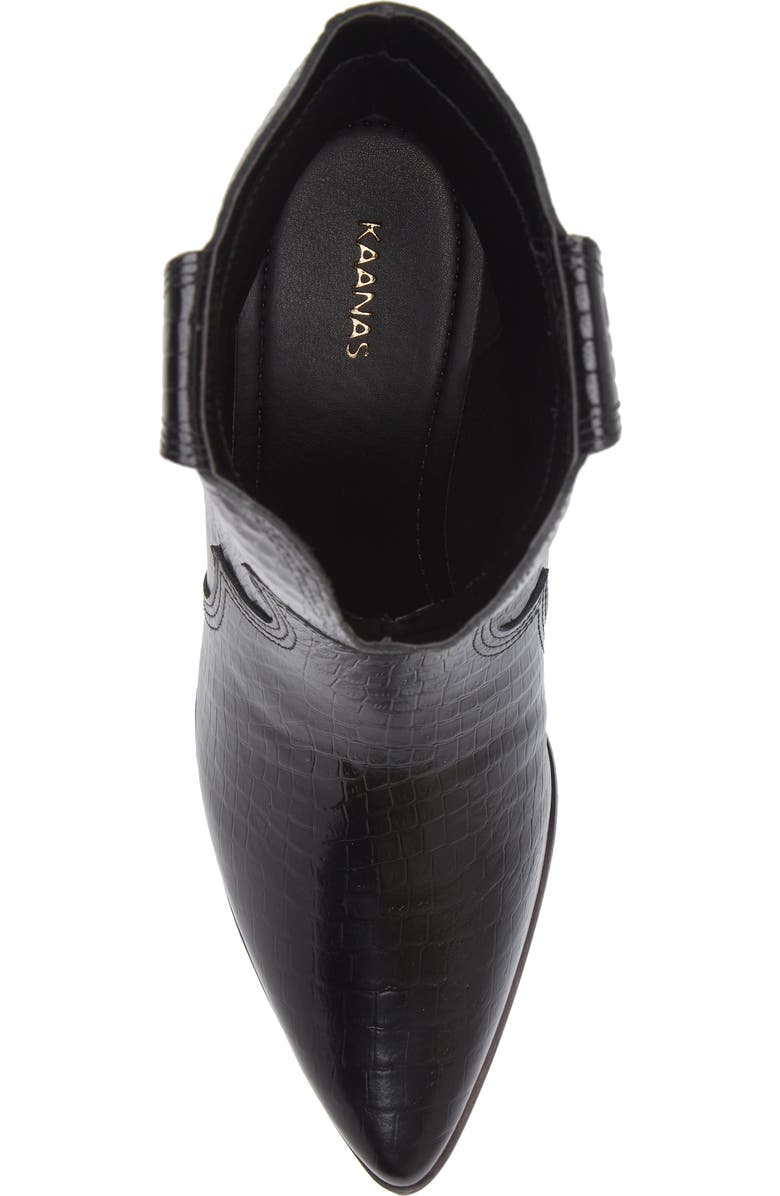 Kaanas Ver Croc Embossed Pointed Toe Western Boot, Alternate, color,