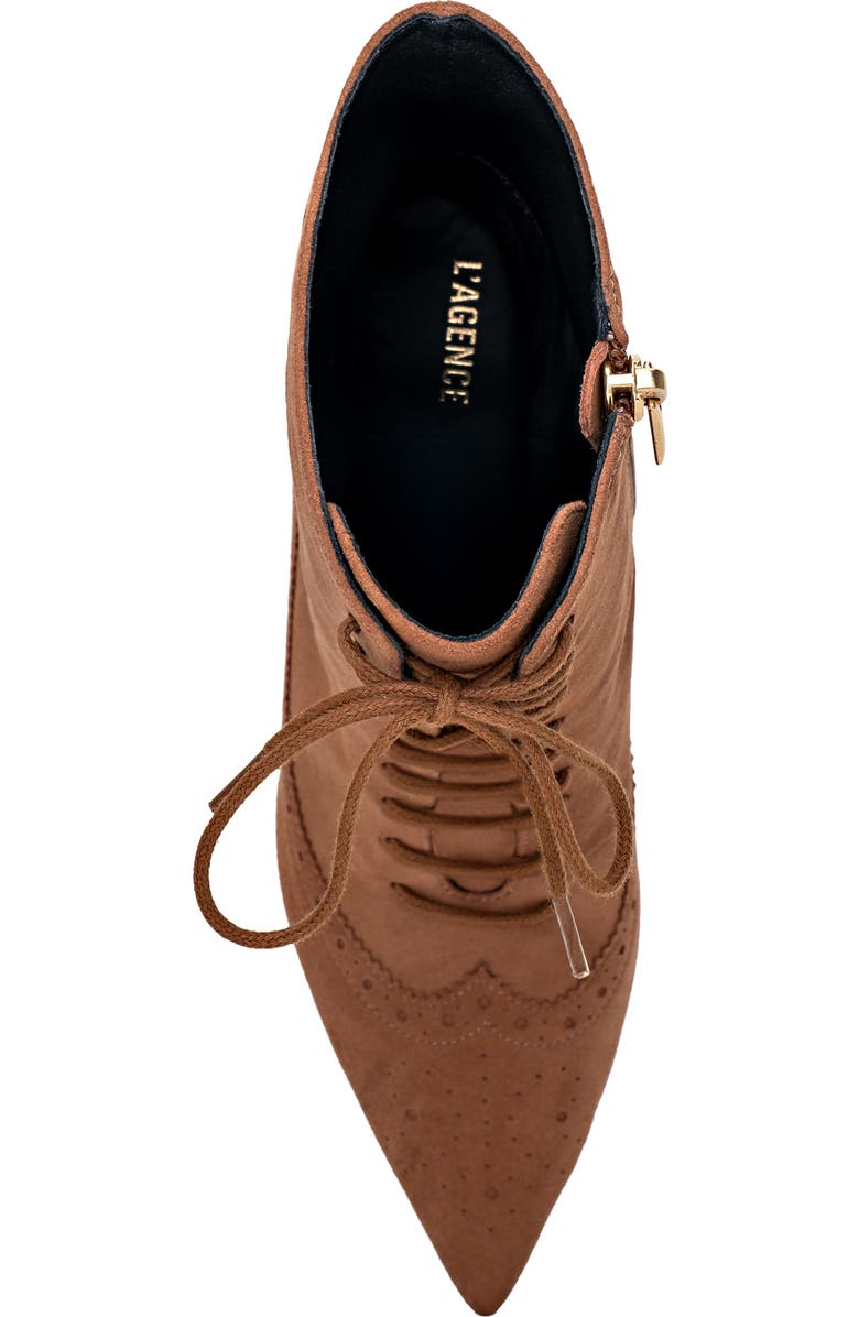 L'AGENCE Fayette Lace-Up Bootie, Alternate, color, Sand Suede