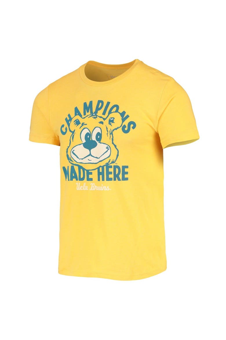 Men's Homefield Heathered Gold UCLA Bruins Made Here Vintage T-Shirt, Alternate, color, Heather Gold