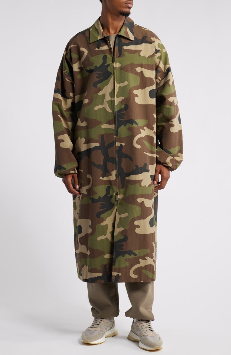 Fear of God Essentials Gender Inclusive Camo Car Coat, Alternate, color,