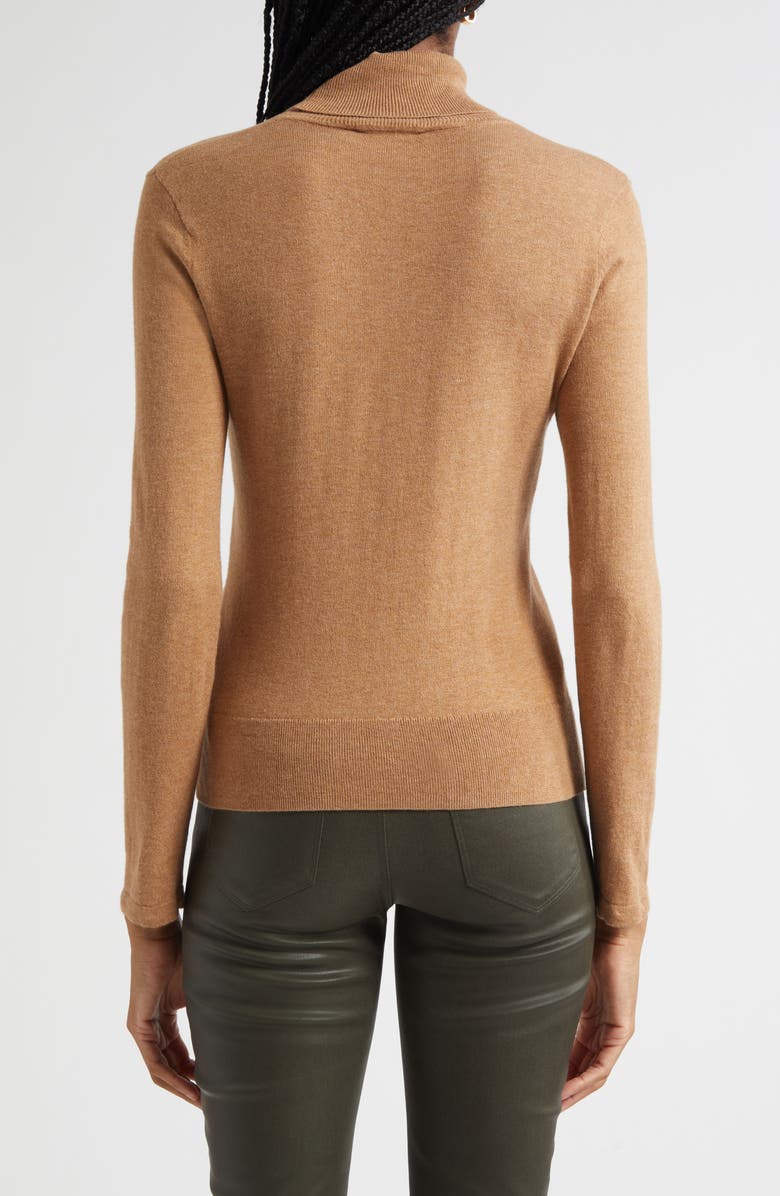 L'AGENCE FLORA POPLIN CUFF SWEATER, Alternate, color, Chestnut/ White
